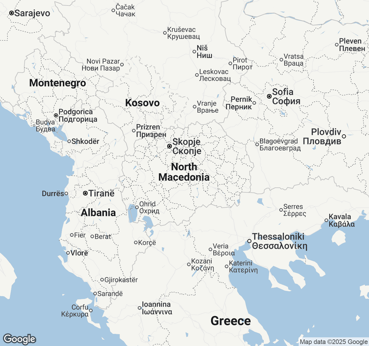 Map of North Macedonia