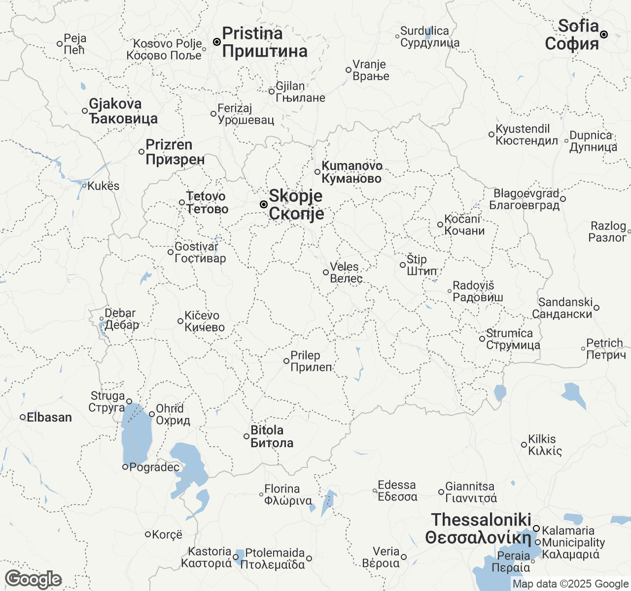 Map of North Macedonia